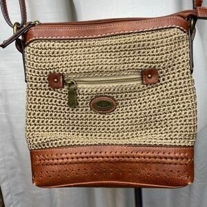 B.O.C. born concept Boho Faux Leather Crochet Crossbody Bag